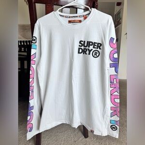 Superdry White T-shirt with Orange Surf Team Graphic